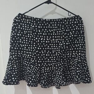 Banana Republic Black and White Polka Dot Flounce Skirt